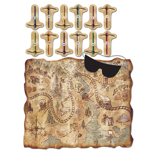Carte trésor mine or - carte,