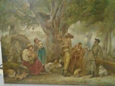 LUDWIG KNAUS.1829.1910.GERMAN PAINTER."CAMPEMENT DE BOHEMIENS".1856.