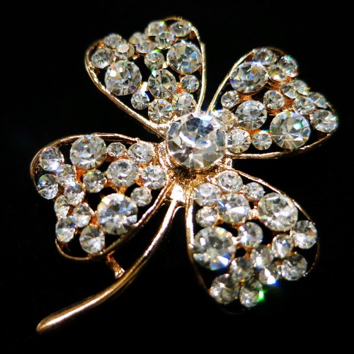 Brooch rhinestone crystal - crystal, pin