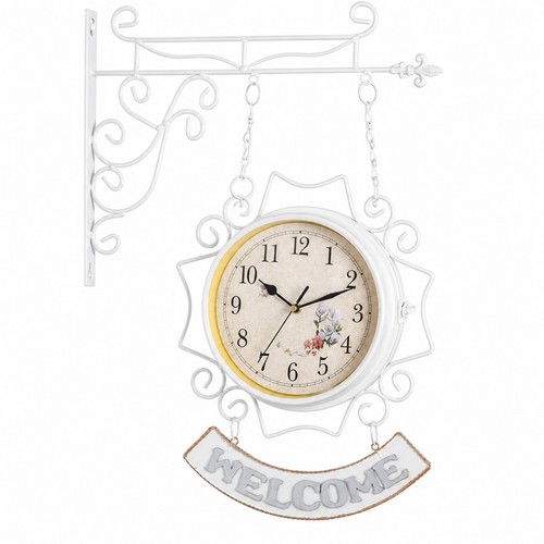 Horloge double face fer forgé - horloge,