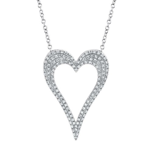 Ouvert coeur diamant pendentif - ouvert,