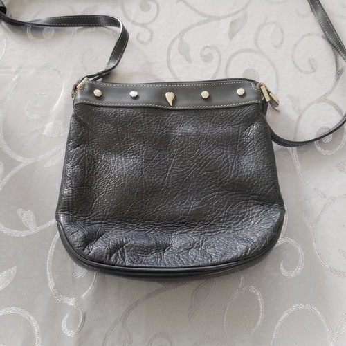 Sac bandoulière cuir - bandoulière, noir