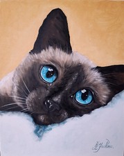 Peinture à l'huile chat