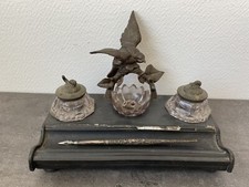ancien encrier plume oiseau