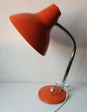Lampe de table flexible articulé orange vintage années 60 reflecteur industriel