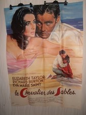 AFFICHE ANCIENNE  LE CHEVALER DES SABLES ELISABETH TAYLOR 120x160 cm  (ref 56 .