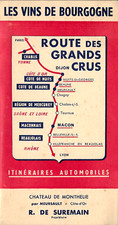 VINS de BOURGOGNE - La route des grands crus - Grand dépliant - 85x20 cm- 1950's