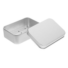  Petite boîte de rangement vide en métal, boîte à savon en aluminium, boîte de