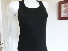  HAUT TEE SHIRT DEBARDEUR NEUF COTE COTON NOIR TAILLE 42 / 44