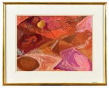 BELLE NATURE MORTE AU CITRON SIGNEE 1950 (10)