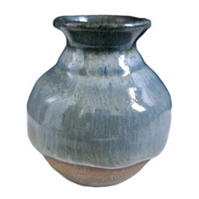 Petite Vase En Grès Émaillé Signé (Signature A Identifier) Collection Céramique