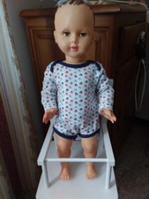 poupon baigneur plastique ancien 56cm années 60 épaule fendue