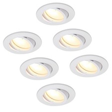 Lot de 6 spots LED encastrables à intensité variable Blanc orientable 3 W 230...