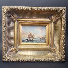 Ecole française, Tableau représentant une marine (12,5x17,5 cm)
