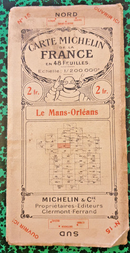 Carte routière ancienne