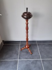 Ancien cendrier sur pied en bois et métal  pied tripode boule 