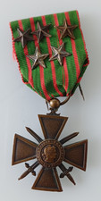2 Médailles militaire croix de guerre 14/15 et 14/18  avec citations ( 2 et 5 )