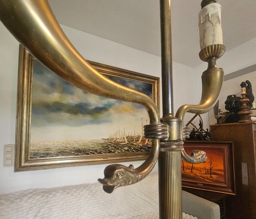 Lampadaire vintage laiton - lampadaire,