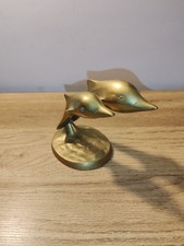 Ancienne Figurine  Couple De dauphin vintage en laiton A Saisir Ancien 