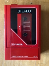 Walkman FISHER PH-64 Stereo Cassette Player RED / Fonctionnement complet