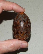 Etui à chapelet noix de corozo à décor bel état XIX/XXè - B2