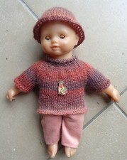 vêtements pour poupon corolle  30 cm NEUF pull pantalon pull petit chat  bonnet