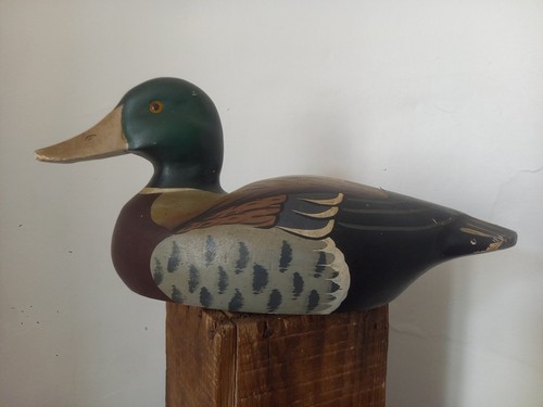 Canard colvert bois sculpté - canard,