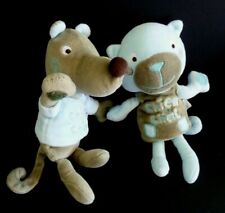 76. DOUDOU PELUCHE DPAM DU PAREIL AU MEME CHIEN CHAT VERT KAKI BLEU ETAT NEUF*