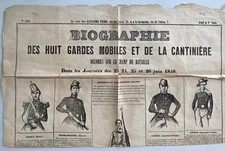 BIOGRAPHIE DES 8 GARDES MOBILES ET E LA CANTINIERE  23 AU 26 JUIN 1848