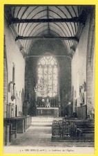 cpa Bretagne 35 - LES IFFS (Ille et Vilaine) CHŒUR de l'ÉGLISE Autel VITRAIL