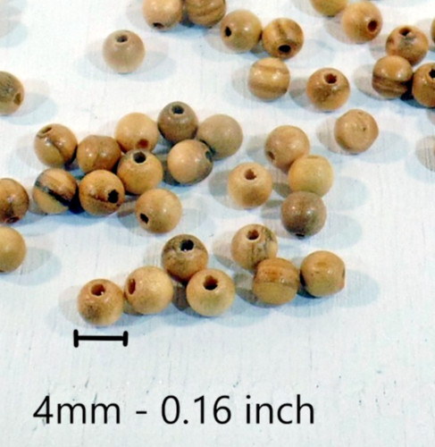 Perles bois d'olivier 4mm