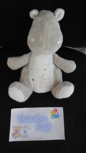 Doudou peluche dragon - doudou, gris