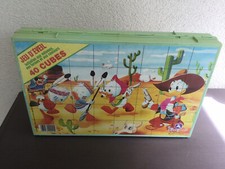 Jeu d’Éveil-40 Cubes-Volumes, Formes - Mickey, Minnie, Pluto-France Jouets-TBE