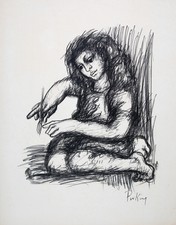 Franz PRIKING : La calligraphie - Lithographie originale signée