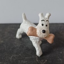Figurine Bully 1990 TINTIN  - MILOU AVEC OS ROSE