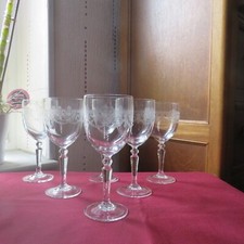 6 verres a vin blanc en cristal d arques modèle Dampierre  H 14,5 cm L2