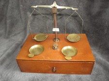 ancienne balance d'épicier laiton bois testut BALANCE bijoutier horloger old