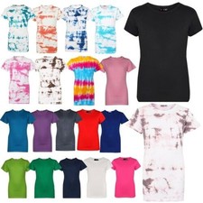 T-Shirts Filles En Coton Unis École T-Shirt Top New Âge 2-13 Ans
