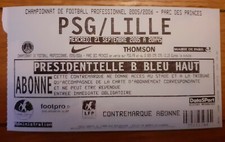 TICKET PSG- LILLE LOSC DU 21/09/2005 SAISON 2005/2006 - PARIS SAINT GERMAIN -