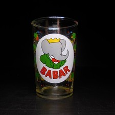 N24.477 Amora Babar Laurent de Brunhoff verre art table moutarde Dijon France