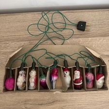 Ancienne Guirlande De Noël  Électrique - 9 decors en verre  - 1930/1940- vintage