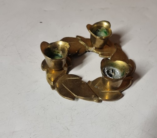Bougeoir rond feuille - , en