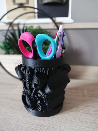 Pot crayons moteur noir - à,