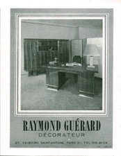 Publicité ancienne meubles Raymond Guérard décorateur 1950 issue de magazine