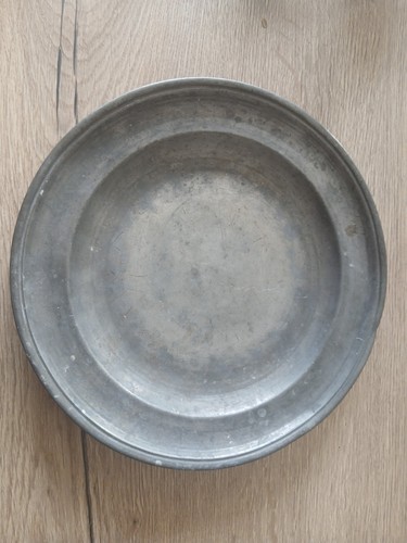 Plat étain rond ancien - rond,