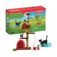 Coffret Aire de jeu pour chats adorables, figurines d'animaux avec chats, pou...