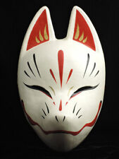 Masque renard japonais peint à la main Komendo Full Face Suzune Kitsune Party