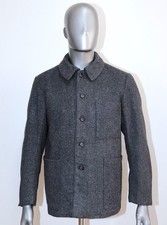 New 1950s Pascal Style Heather Grey Woven Wool Work Jacket Sz M/L Made in France