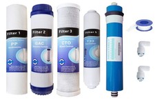- Kit Membrane + 4 Filtres pour Osmoseur Inverse 50 GPD | Filtre Osmoseur 5 E...
