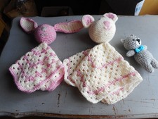 Doudou Peluche lot de 3 fait main en tres bon ètat